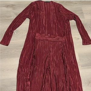 Naked Wardrobe Duster & High Waist Pants Set S